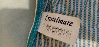 Bikini Cottonmare Talla XS Rayas Azul Blanco