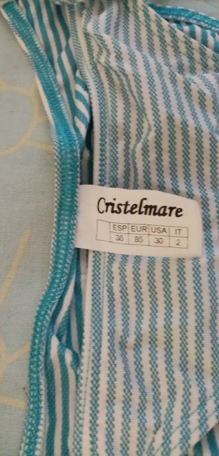 Bikini Cottonmare Talla XS Rayas Azul Blanco