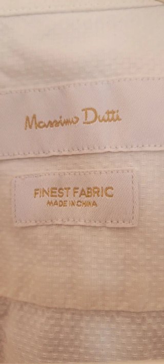 Camisa Massimo Dutti Rayas y Puntos Azul/Blanco