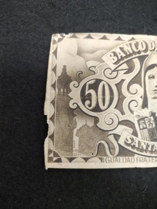Billete cincuenta 50 Pesetas . 1936 Santander