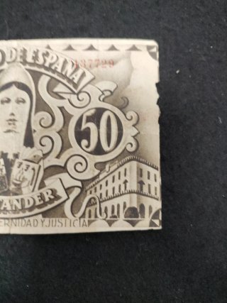 Billete cincuenta 50 Pesetas . 1936 Santander