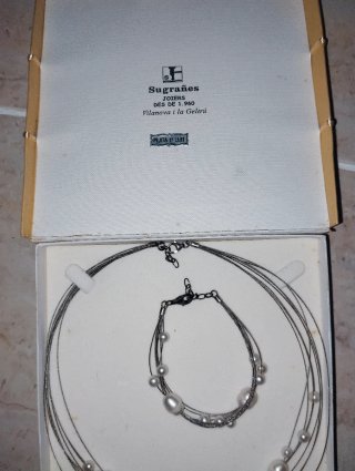 Conjunto Sugrañes Plata 1ª Ley Perlas Cultivadas