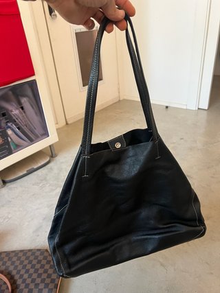 Bolso saco mujer cuero negro