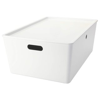 4 Cajas blancas de plástico con tapa