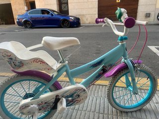 Bicicleta per Bambina Blu e Viola con Ruotine Frozen