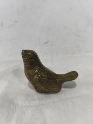 Figura Pájaro Pajarito Bronce Macizo Antiguo
