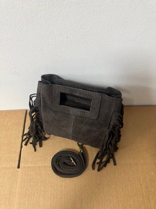 Borsa vera pelle scamosciata con frange