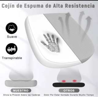 Silla de oficina ergonómica gris ajustable