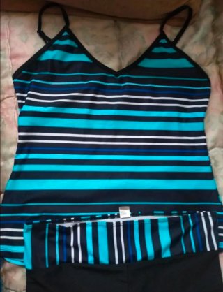 Tankini Rayas Azul y Turquesa