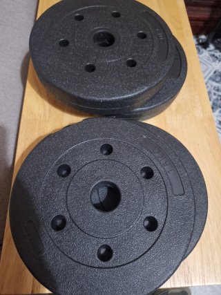 4 Discos Pesas Plástico 1.5kg y 2kg