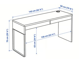 Escritorio IKEA blanco 2 cajones