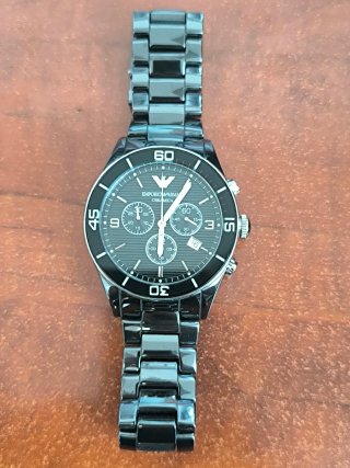 Reloj Emporio Armani Cerámica Negro/Plata