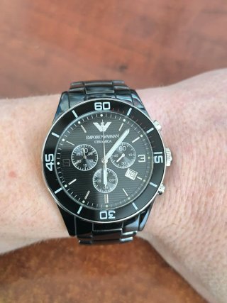 Reloj Emporio Armani Cerámica Negro/Plata