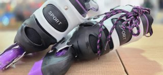 Patines en línea Sport morados y blancos