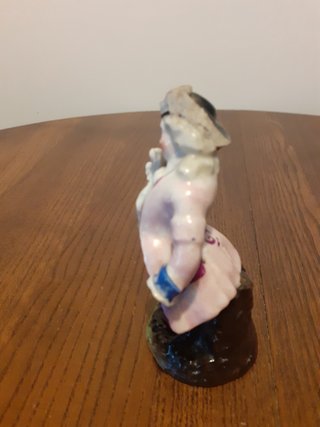 Lote 3 figuritas cerámica rococó antiguas s.XIX