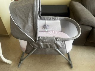 Minicuna Kinderkraft Lovi Gris+colchon