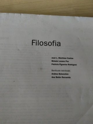 Filosofia Batxilergoa 1 - Euskadi