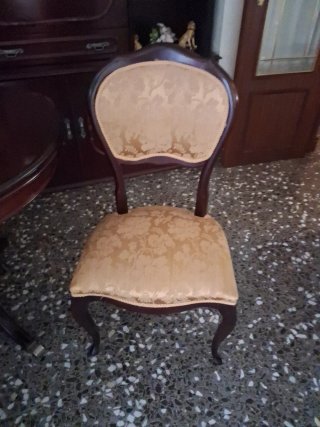 6 Sillas de comedor tapizadas madera