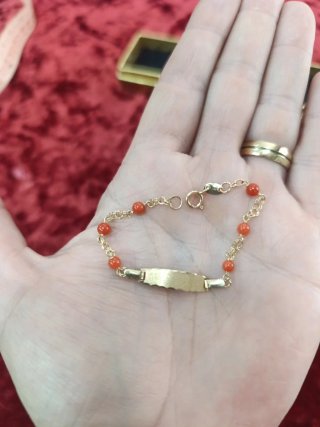 Esclava Oro 18k Bebé con Coral
