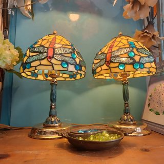 Coppia di lampade Tiffany libellula vintage
