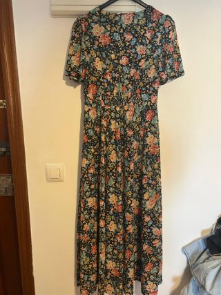 Vestido Vintage Estampado Floral Rojo