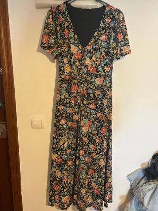 Vestido Vintage Estampado Floral Rojo