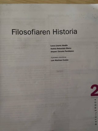 Filosofiaren historia, Batxilergoa 2