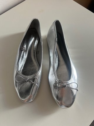 Manoletinas plateadas talla 37 nuevas