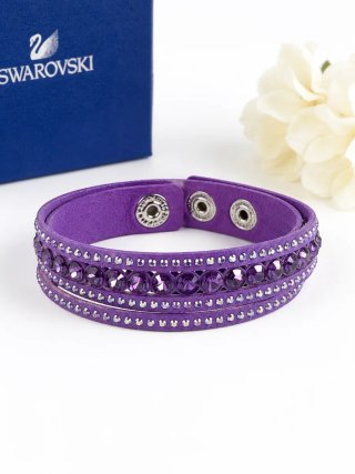 Pulsera Swarovski rosa y Plateada
