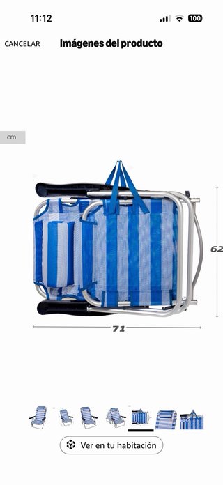 Silla Playa Aktive Reclinable Plegable