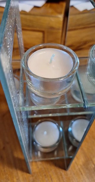 Portacandele tealight in vetro glitterato
