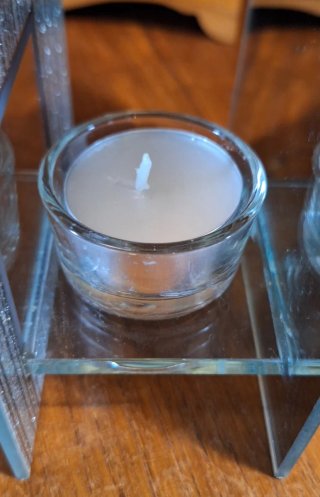 Portacandele tealight in vetro glitterato