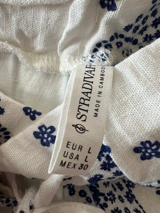 Pantalón estampado floral azul talla L