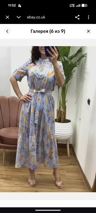 Vestido camisero Zara floral azul T.M