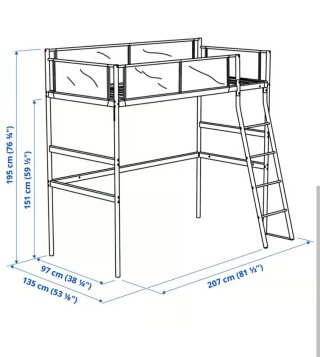 Cama alta Ikea Vitval