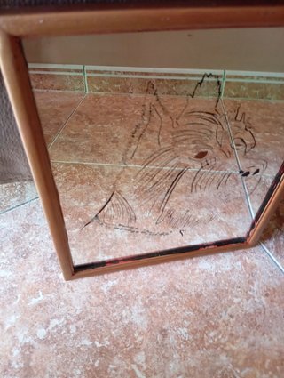 Espejo decorativo cabeza perro escocés