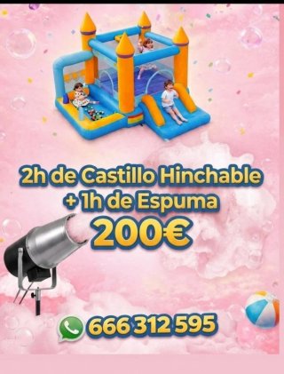 Castillo Hinchable  Fiesta Espuma por toda Almería