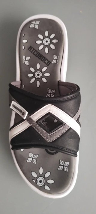 Chanclas Nicoboco Mujer Talla 38 Negras y Blancas