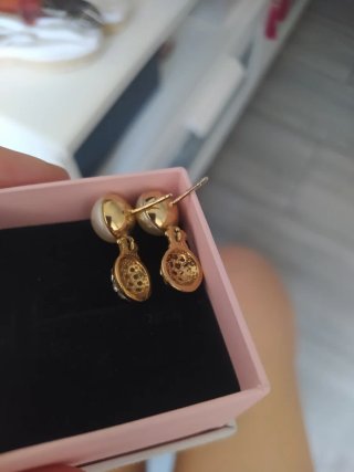 Vintage pendientes Perlas y Brillantes Dorados