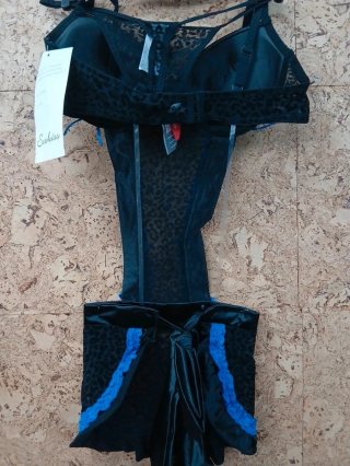 Conjunto Lenceria  Negro/Azul