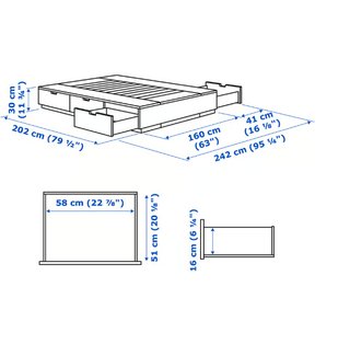 Estructura Cama IKEA NORDLI Blanca con Cajones