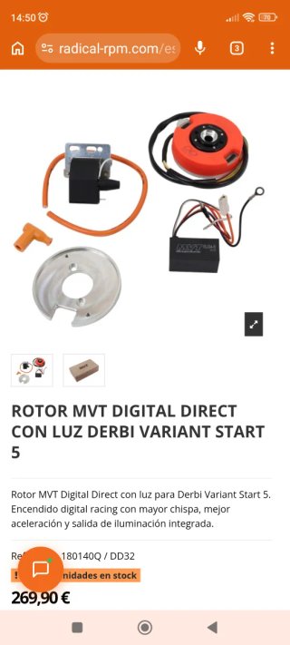 Rotor MVT DD para Derbi variant am6 derbi euro