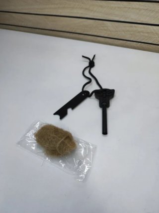 Pedernal y yute natural para fuego