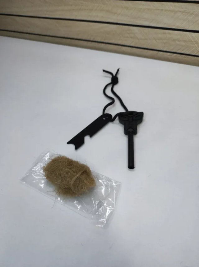 Pedernal y yute natural para fuego