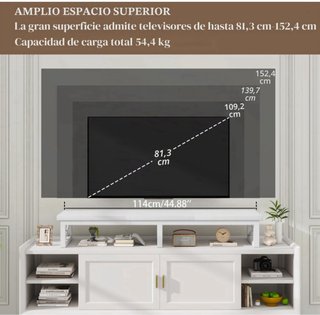 Mesa TV IBUYKE 32-60 Estrecha Blanca