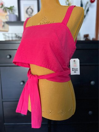 Billabong - Wrap Crop Top - Beach Style - Linen
