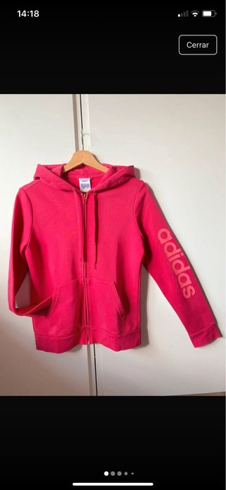 Chaqueta Adidas con cremallera rosa