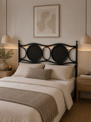 Cabecero Bambú Estilo Thonet Negro
