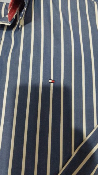 Camicia Tommy Hilfiger Uomo XL Righe Blu Bianco
