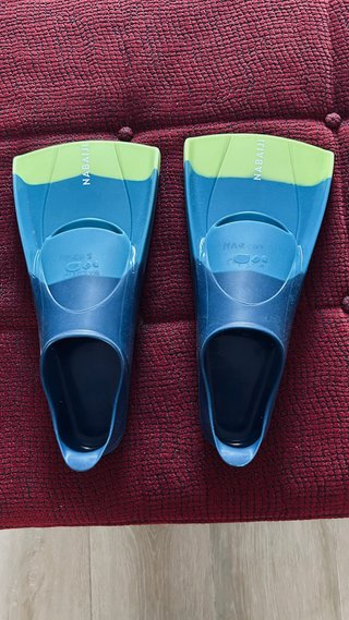 Aletas de natación Nabaiji azules y verdes